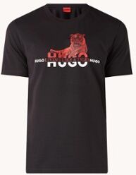 HUGO BOSS Datertiger T-shirt met print - Zwart