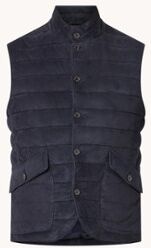 Ralph Lauren Gewatteerde bodywarmer van geitensuède - Collection Navy