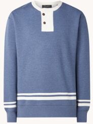 Ted Baker Cultra sweater met knoopdetail en gemêleerd dessin - Staalblauw