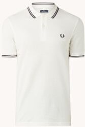 Fred Perry Regular fit polo van piqué katoen met getipte boorden - Gebroken wit