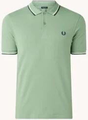 Fred Perry Regular fit polo van piqué katoen met getipte boorden - Lichtgroen