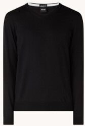 HUGO BOSS Baram fijngebreide pullover van scheerwol - Zwart