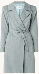 CVRD Trenchcoat van corduroy met strikceintuur - Mint