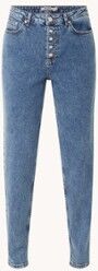 NA-KD High waist straight leg jeans met medium wassing - Indigo