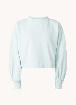 Aligne Barushka cropped sweater van biologisch katoen - Lichtblauw