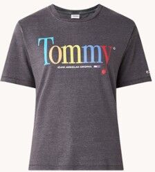 Tommy Hilfiger T-shirt met logoprint - Donkergrijs