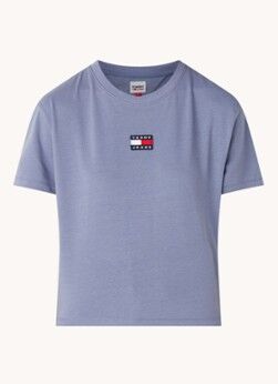 Tommy Hilfiger Cropped T-shirt met logo - Staalblauw