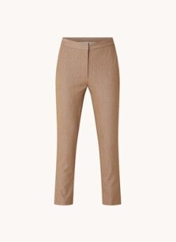 JcSophie Jonah high waist straight fit cropped pantalon met steekzakken - Beige