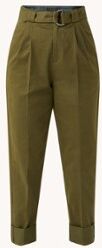 Ted Baker Gorddo high waist tapered fit cargobroek met ceintuur - Legergroen