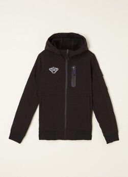 Black Bananas Spyro softshell jack met capuchon en logo - Zwart