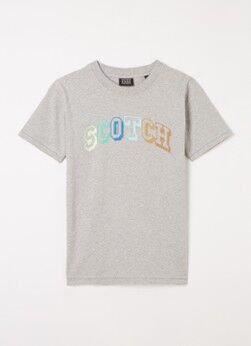 Scotch & Soda T-shirt van biologisch katoen met logoprint - Grijsmele