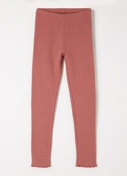 Play Up Ribgebreide legging met ruches - Cranberryrood