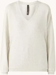 10DAYS Sweater van biologisch katoen met V-hals - Creme