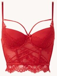 Hunkemöller Claire voorgevormde longline bh van kant - Rood