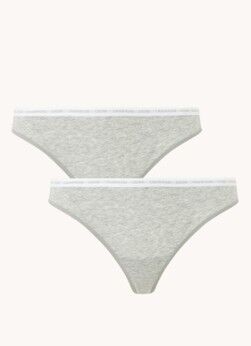 Calvin Klein CK One string met logoband in 2-pack - Grijsmele