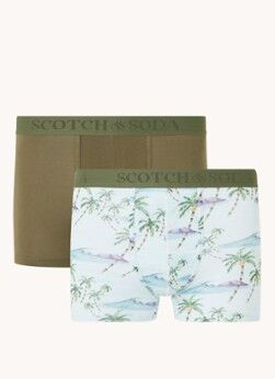 Scotch & Soda Boxershorts van biologisch katoen in 2-pack - Legergroen