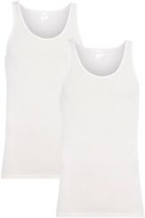 Schiesser Tanktop in uni in 2-pack - Wit