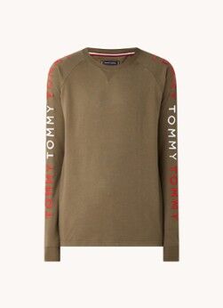 Tommy Hilfiger Sweater met logoborduring - Bronsgroen