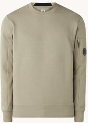 C.P. Company Diagonal sweater met logo en ritszak - Khaki