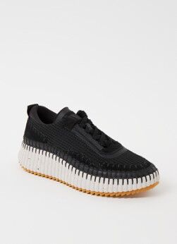 Chloé Nama sneaker met gebrid bovenwerk en suède details - Zwart