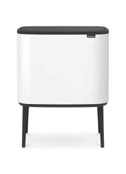 Brabantia Bo Touch Bin recycle prullenbak met deksel op pootjes 3 x 11 liter - Wit