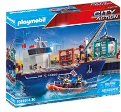 Playmobil 70769 Groot containerschip met douaneboot - Multicolor