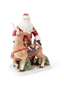 Villeroy & Boch Christmas Toys Memory Kerstman met Hert 35 cm - Rood