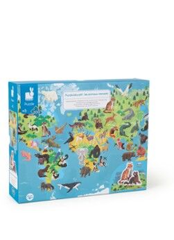 Janod Bedreigde diersoorten educatieve legpuzzel 200 stukjes - Blauw