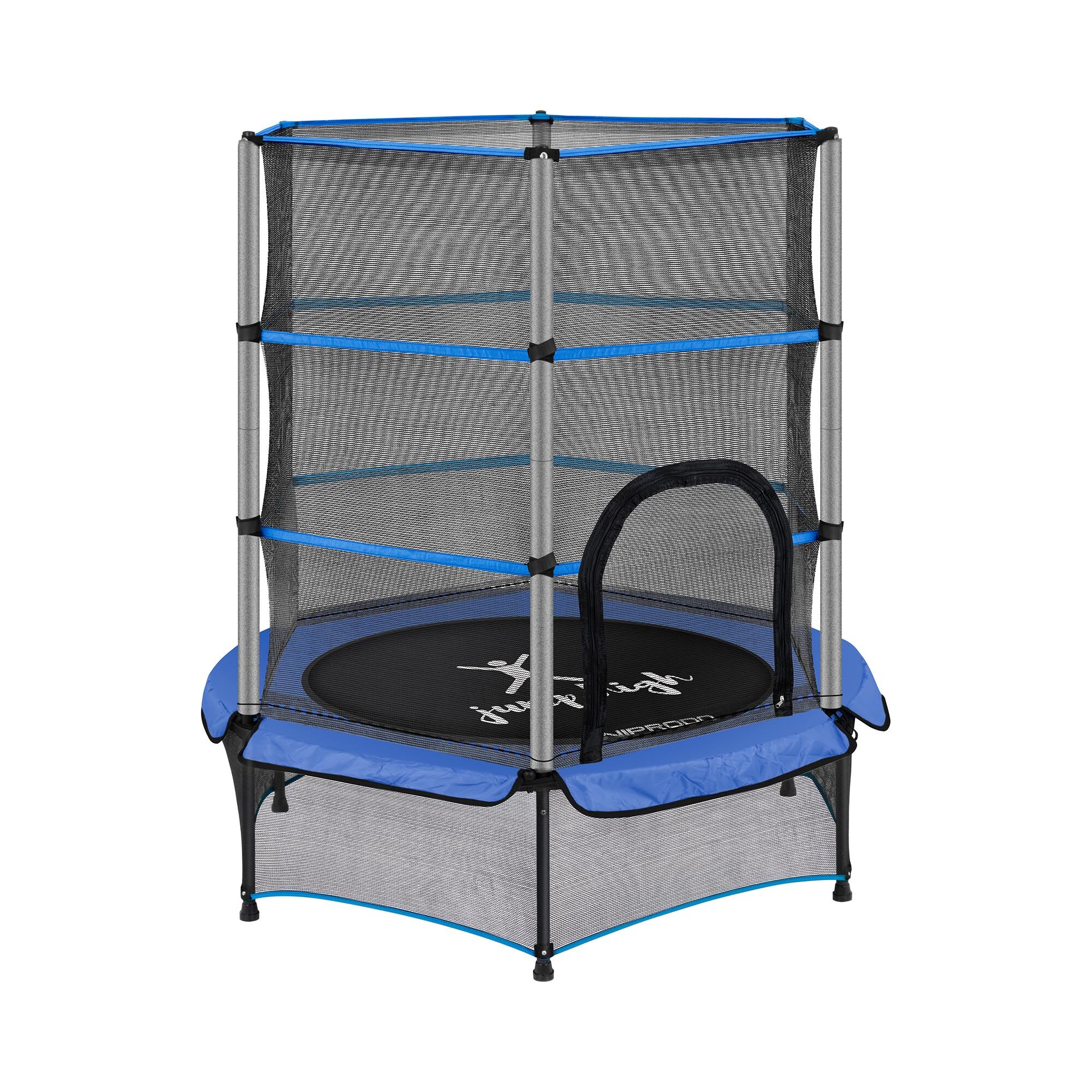 Uniprodo Kindertrampoline - met veiligheidsnet - 140 cm - 50 kg - blauw UNI_TRAMPOLINE_03