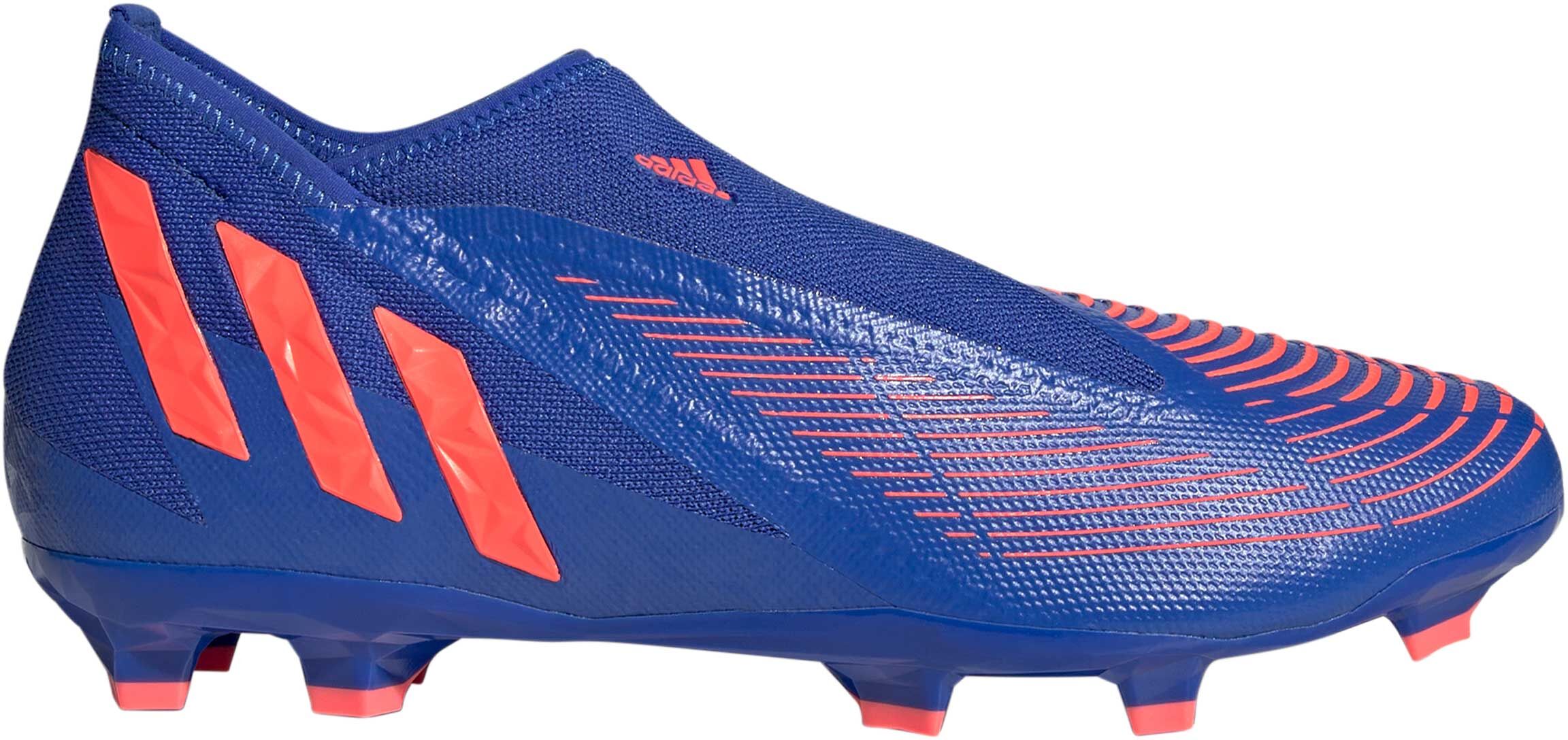 adidas Predator Edge.3 Veterloze Gras Voetbalschoenen (FG) Blauw Rood - 38 ⅔