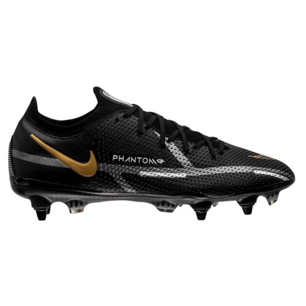 Nike Phantom GT 2 Elite IJzeren-Nop Voetbalschoenen (SG) Anti-Clog Zwart Donkergrijs Goud - 44