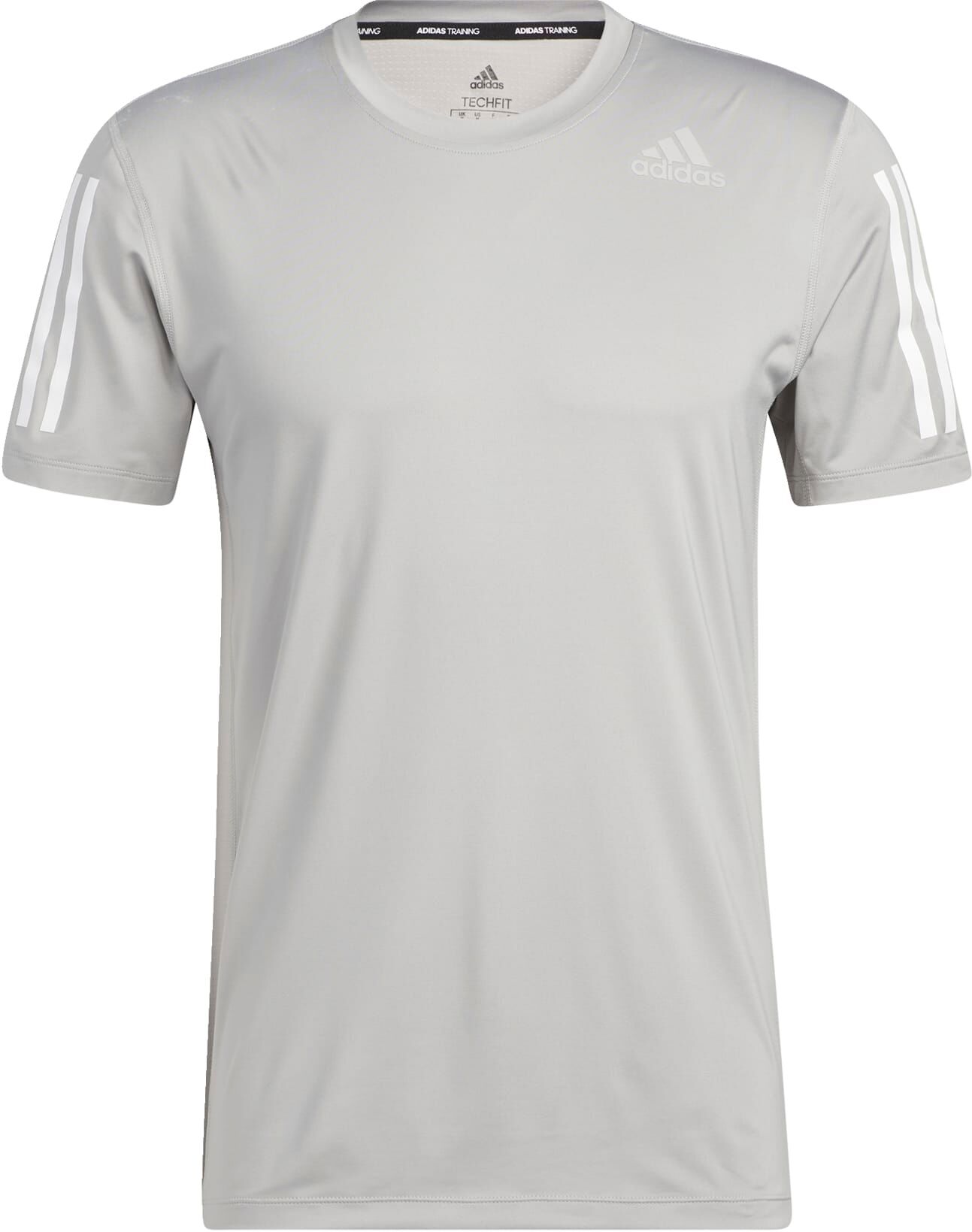 adidas Techfit 3-Stripes Fitted T-shirt Grijs - XL