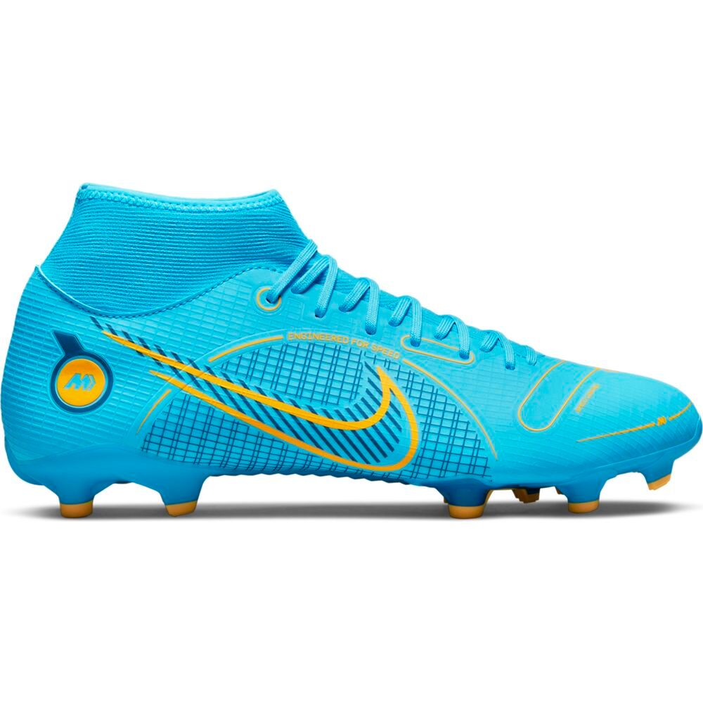 Nike Mercurial Superfly 8 Academy Gras / Kunstgras Voetbalschoenen (MG) Blauw Oranje - 46