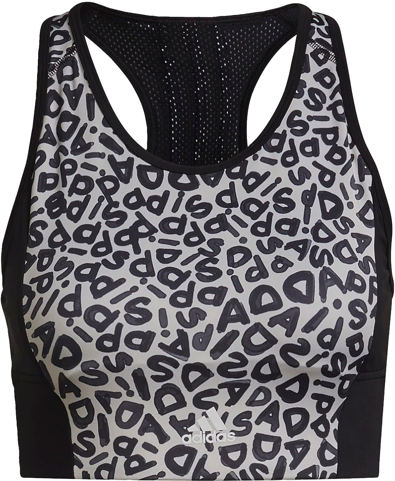 adidas Aeroready 3-Stripes Print Sports Croptop Zwart - L