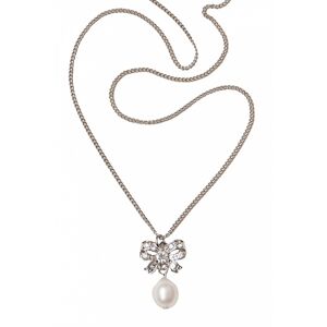 lovely Freshwater Pearl and Bow Necklace in Silver