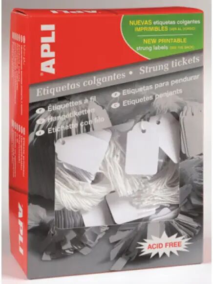 APLI Draadetiketten 28x43mm Wit 500 Stuks Wit