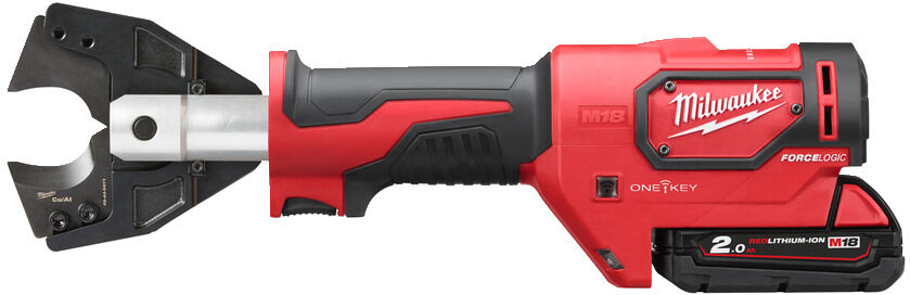 Milwaukee M18 ONEHCC-201C CU/AL-SET M18™ FORCE LOGIC™ hydraulische 35 mm kabelkniptang 18V 2,0Ah Li-Ion 4933464301