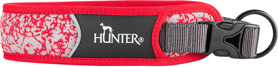 HUNTER Hondenhalsband Divo Reflect, rood, Maat: 1