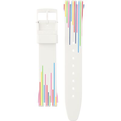 Swatch Plastic - Originals Medium (34mm) /Access/Solar/Musicall/Stop - G/SK/SL/SR/SS/SO28 AGW712 GW712 White Samba band Swatch Plastic - Originals Medium (34mm) /Access/Solar/Musicall/Stop - G/SK/SL/SR/SS/SO28 AGW712 GW712 White Samba band