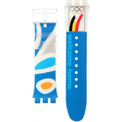 Swatch Plastic - X-Large - SUD ASUDK106D NOC Athens 2004 Belgium Strap band Swatch Plastic - X-Large - SUD ASUDK106D NOC Athens 2004 Belgium Strap band