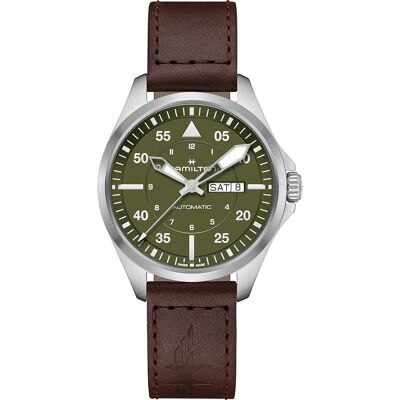 Hamilton Aviation H64635560 Khaki Pilot Day-Date Horloge Hamilton Aviation H64635560 Khaki Pilot Day-Date Horloge