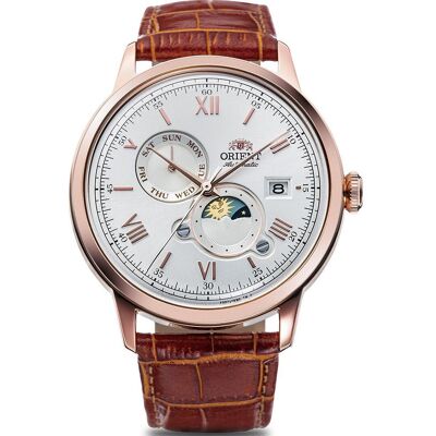 Orient Bambino RA-AK0801S30B Bambino Sun & Moon Horloge Orient Bambino RA-AK0801S30B Bambino Sun & Moon Horloge