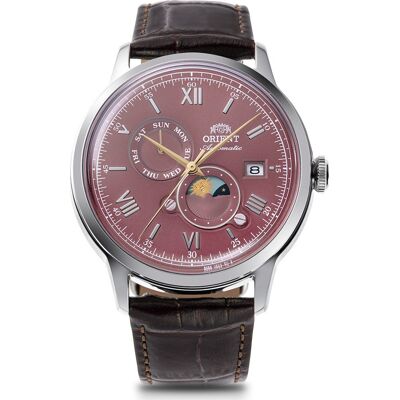 Orient Bambino RA-AK0807R30B Bambino Sun & Moon Horloge Orient Bambino RA-AK0807R30B Bambino Sun & Moon Horloge