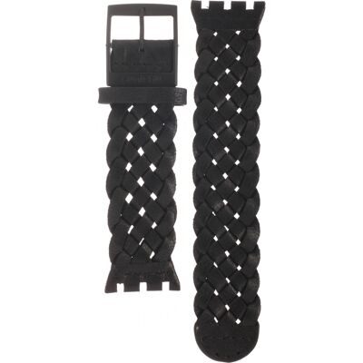 Swatch Plastic - Square SUB 18mm ASUBB124 SUBB124 Black Braid band Swatch Plastic - Square SUB 18mm ASUBB124 SUBB124 Black Braid band