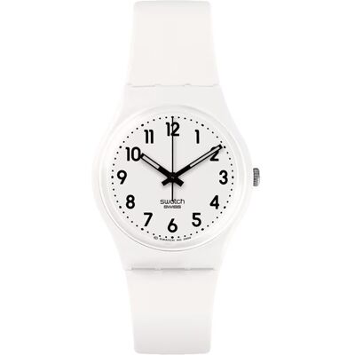 Swatch Originals Medium (34mm) SO28W107-S14 Just White Soft Horloge Swatch Originals Medium (34mm) SO28W107-S14 Just White Soft Horloge