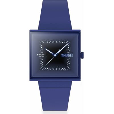 Swatch What If - Square SO34N700 Squarely Blacklight Horloge Swatch What If - Square SO34N700 Squarely Blacklight Horloge