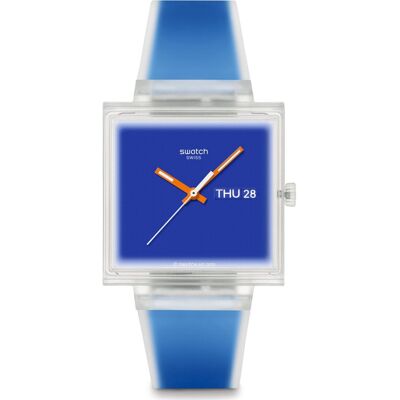Swatch What If - Square SO38K701 What If... Jelly see thru blue? Horloge Swatch What If - Square SO38K701 What If... Jelly see thru blue? Horloge