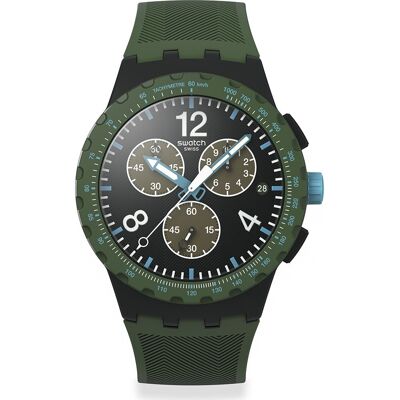 Swatch New Chrono Plastic SUSB421 Olive Rush Horloge Swatch New Chrono Plastic SUSB421 Olive Rush Horloge