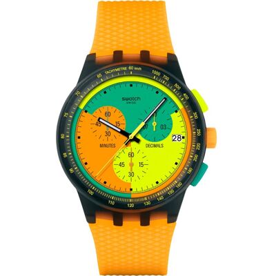 Swatch New Chrono Plastic SUSB422 Neon Signal Flag Horloge Swatch New Chrono Plastic SUSB422 Neon Signal Flag Horloge