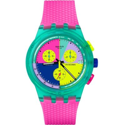 Swatch New Chrono Plastic SUSG408 Neon Flash Arrow Horloge Swatch New Chrono Plastic SUSG408 Neon Flash Arrow Horloge